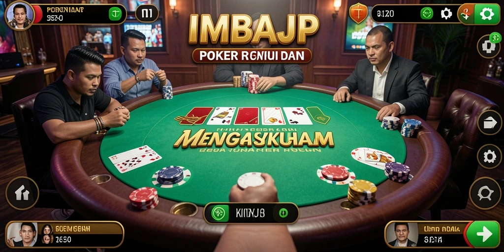 Tampilan menarik dari gameplay Poker di IMBAJP.